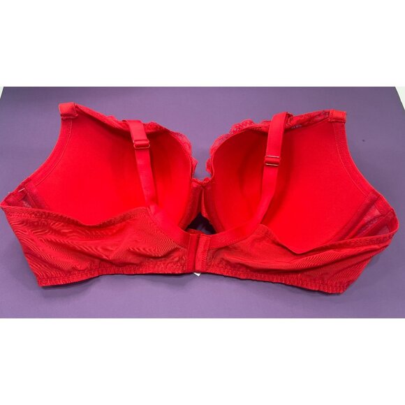 Auden - Women's Lace Plunge Push-Up Bra - Red - 46C - Picture 4 of 9